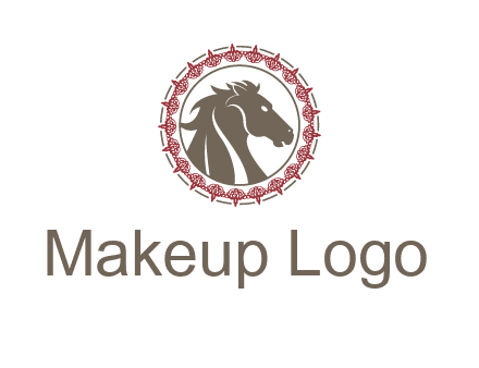 horse inside an emblem logo