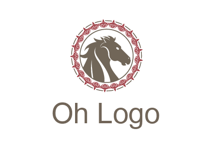 horse inside an emblem logo