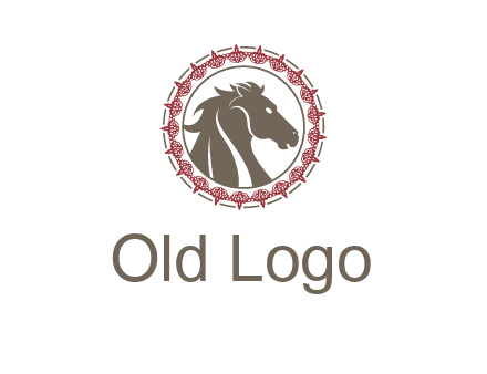 horse inside an emblem logo