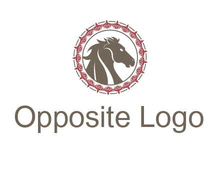 horse inside an emblem logo
