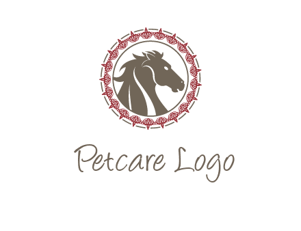 horse inside an emblem logo