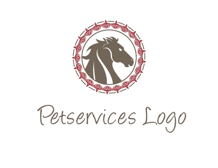 horse inside an emblem logo