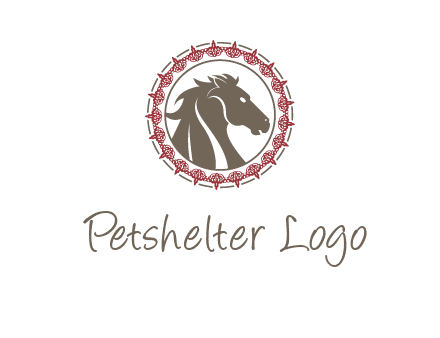 horse inside an emblem logo