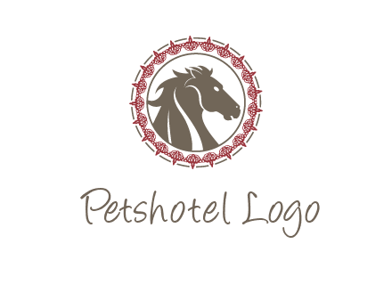 horse inside an emblem logo