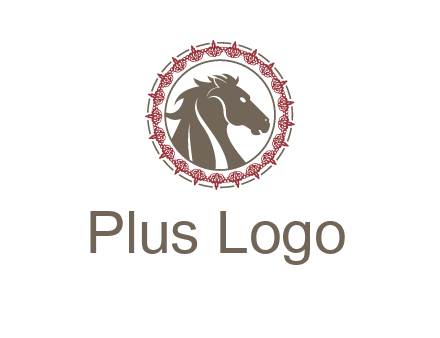 horse inside an emblem logo