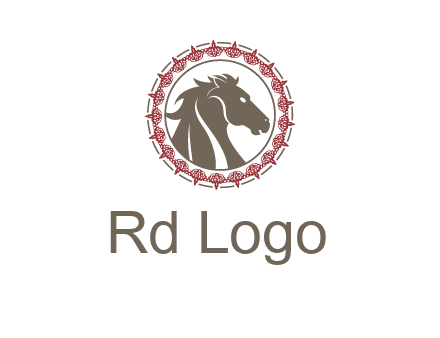 horse inside an emblem logo