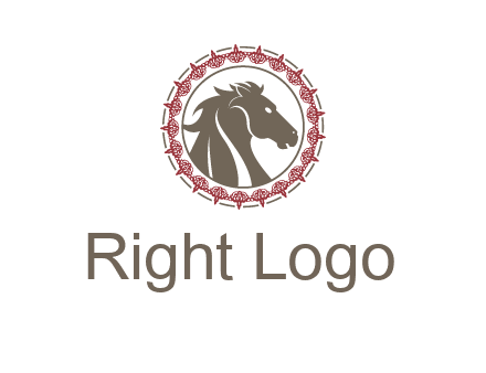 horse inside an emblem logo