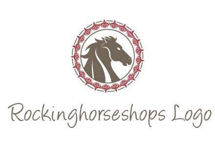 horse inside an emblem logo