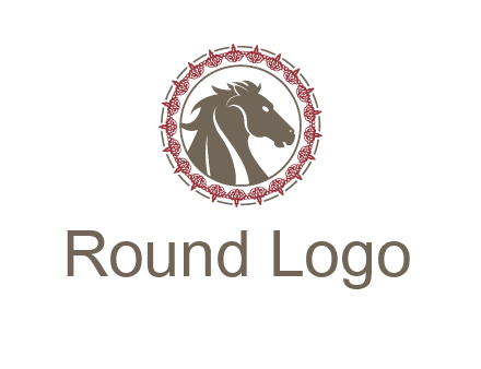 horse inside an emblem logo