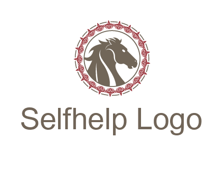 horse inside an emblem logo