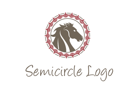 horse inside an emblem logo