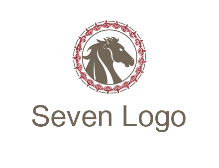 horse inside an emblem logo