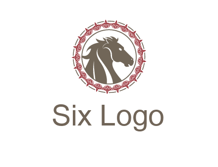 horse inside an emblem logo