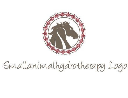 horse inside an emblem logo