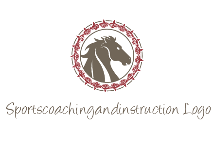 horse inside an emblem logo