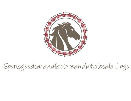 horse inside an emblem logo