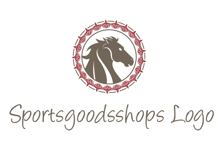 horse inside an emblem logo