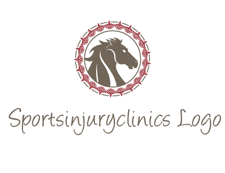 horse inside an emblem logo