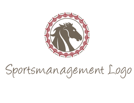horse inside an emblem logo