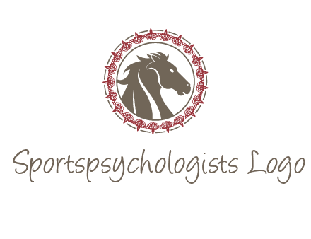 horse inside an emblem logo