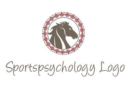 horse inside an emblem logo