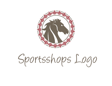 horse inside an emblem logo