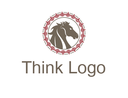 horse inside an emblem logo