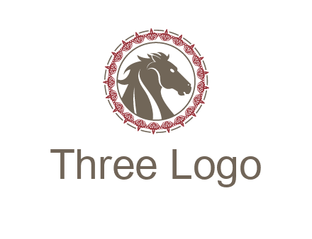 horse inside an emblem logo