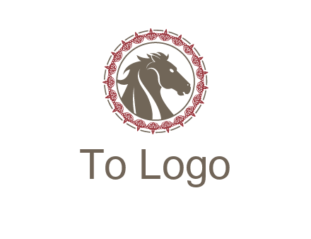 horse inside an emblem logo
