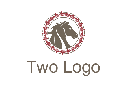 horse inside an emblem logo