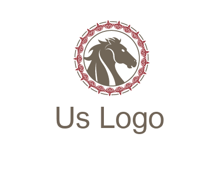 horse inside an emblem logo