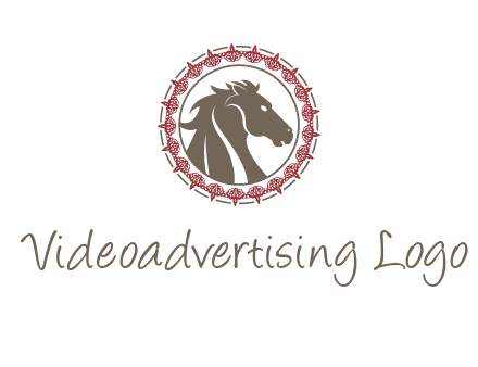 horse inside an emblem logo