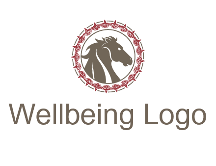 horse inside an emblem logo