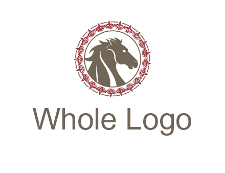horse inside an emblem logo