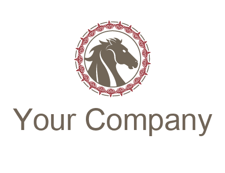 horse inside an emblem logo