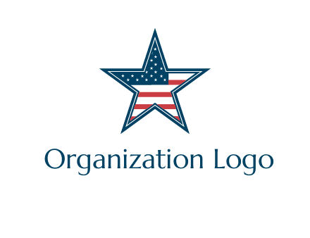 American flag in star logo