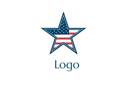 American flag in star logo