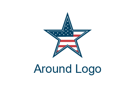 American flag in star logo