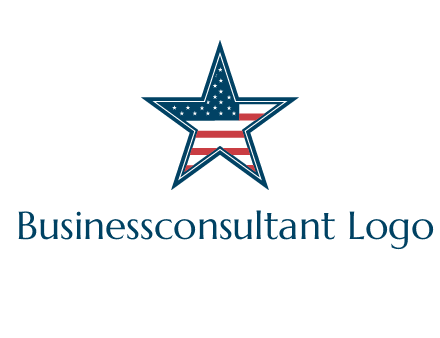 American flag in star logo