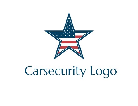 American flag in star logo