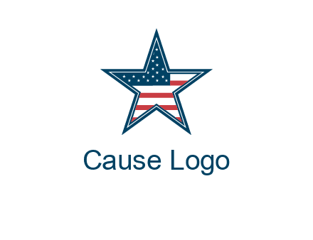 American flag in star logo