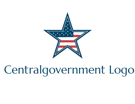 American flag in star logo