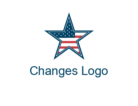 American flag in star logo