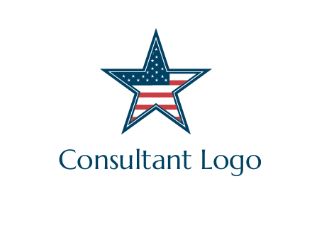 American flag in star logo