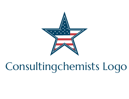 American flag in star logo