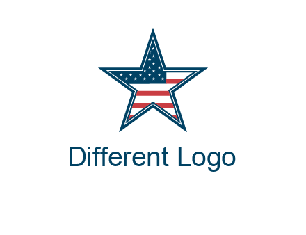 American flag in star logo
