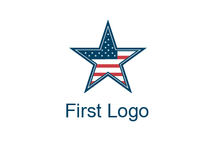 American flag in star logo