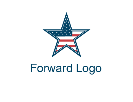 American flag in star logo
