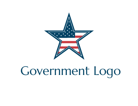 American flag in star logo