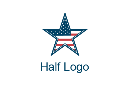 American flag in star logo